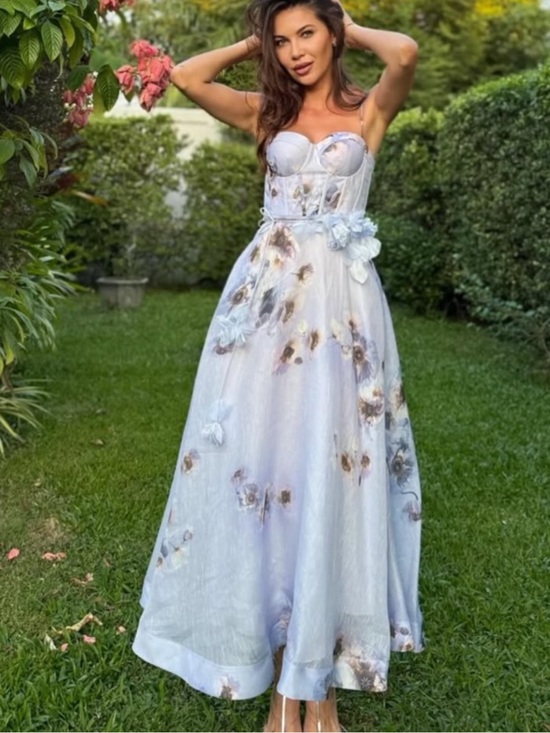 Zimmermann Dresses & Skirts - Zimmermann Lilac Floral Corset Evening Dress